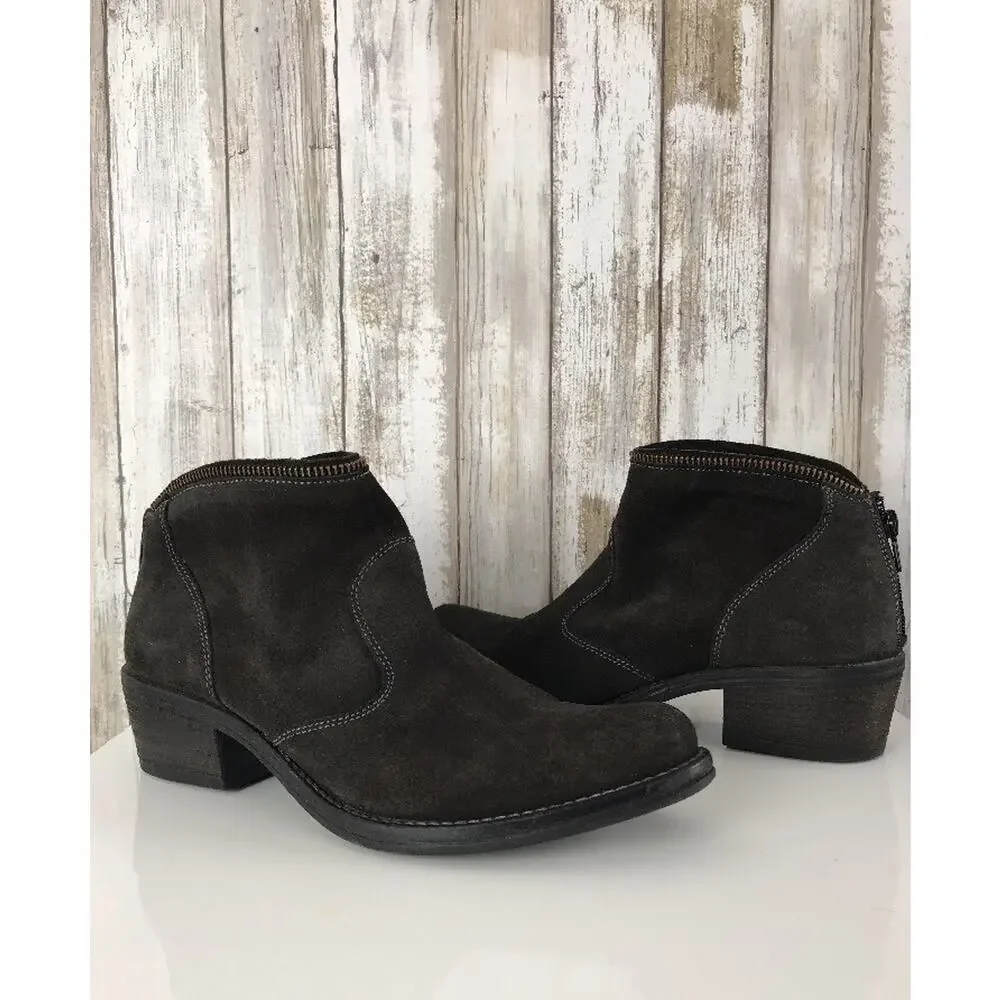 Kanna TorreBlanca Celtic Grey Gray Suede Ankle Zip Detail Boots 38 7.5 8 SPAIN